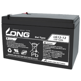 Wheelchair battery 12Ah 12V Long LG12-12 | telebaterias.com