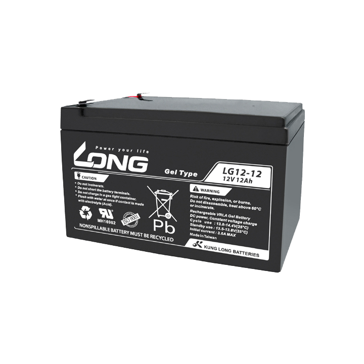 Bateria para cadeira de rodas 12Ah 12V Long LG12-12 | telebaterias.com