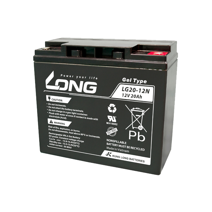 Batteria per carrozzina 20Ah 12V Long LG20-12N | telebaterias.com