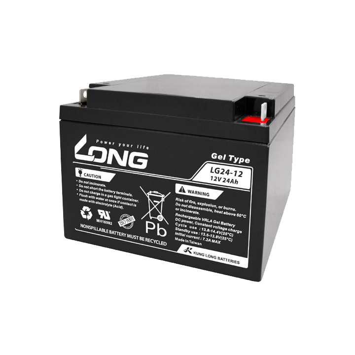 Wheelchair battery 24Ah 12V Long LG24-12 | telebaterias.com