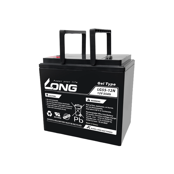 Rollstuhlbatterie 55Ah 12V Long LG55-12N | telebaterias.com