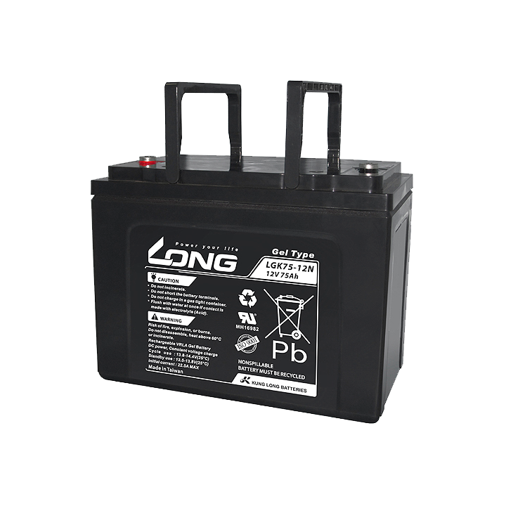 Rollstuhlbatterie 75Ah 12V Long LGK75-12N | telebaterias.com