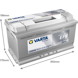 Batería de barco 95Ah 12V 850A Varta LED95 | telebaterias.com
