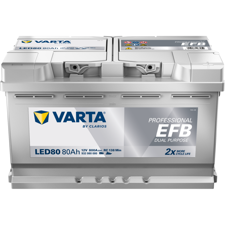 Batteria nautica 80Ah 12V 800A Varta LED80 | telebaterias.com