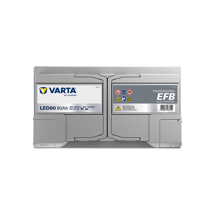 Batería de barco 80Ah 12V 800A Varta LED80 | telebaterias.com