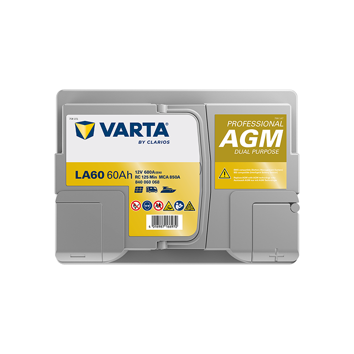 Batería de barco 60Ah 12V 680A Varta LA60 | telebaterias.com