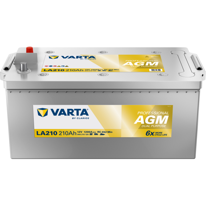 Batteria nautica 210Ah 12V 1200A Varta LA210 | telebaterias.com