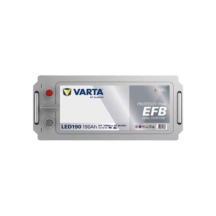 Batería de barco 190Ah 12V 1050A Varta LED190 | telebaterias.com