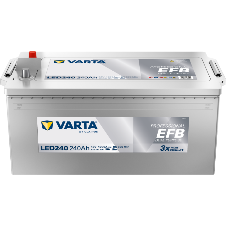 Batería de barco 240Ah 12V 1200A Varta LED240 | telebaterias.com