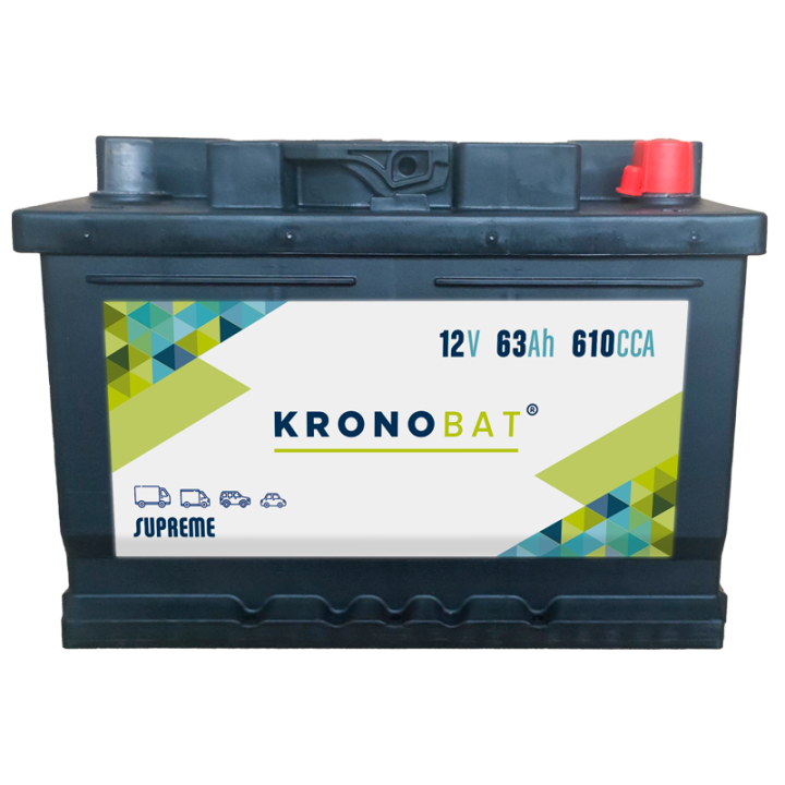 Bateria de carro 63Ah 12V 610A Kronobat MS-63.1 | telebaterias.com