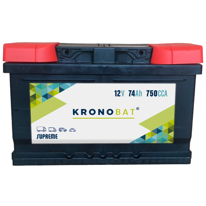 Batteria per auto 74Ah 12V 750A Kronobat MS-74.0 | telebaterias.com
