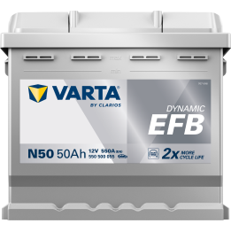 Batterie Start-Stop 50Ah 12V 550A Varta N50 | telebaterias.com