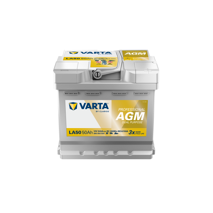 Batteria nautica 50Ah 12V 540A Varta LA50 | telebaterias.com