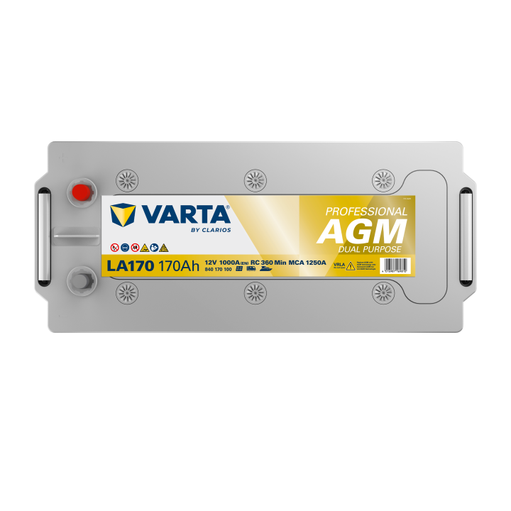 Bootsbatterie 170Ah 12V 1000A Varta LA170 | telebaterias.com