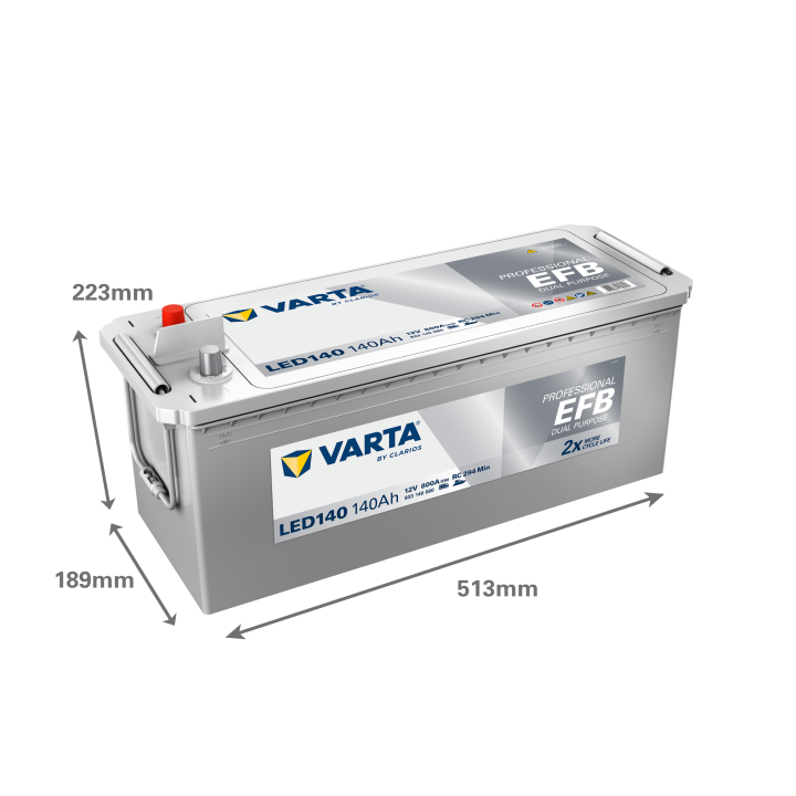 Marine battery 140Ah 12V 800A Varta LED140 | telebaterias.com