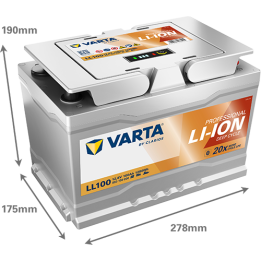 Batería de barco 100Ah 12.80V Varta LL100 | telebaterias.com