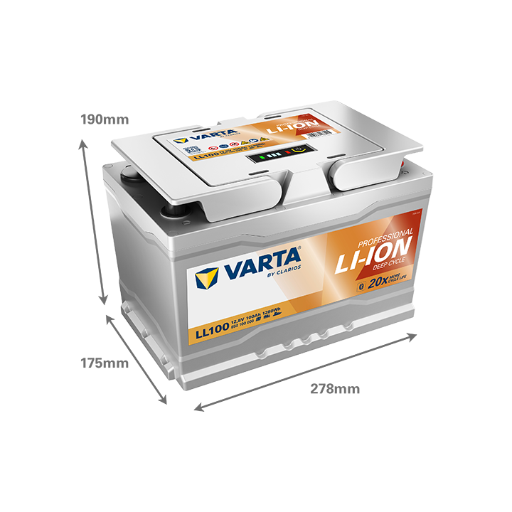 Batería de barco 100Ah 12.80V Varta LL100 | telebaterias.com