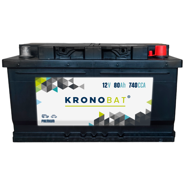 Batterie de voiture 80Ah 12V 740A Kronobat PB-80.0 | telebaterias.com