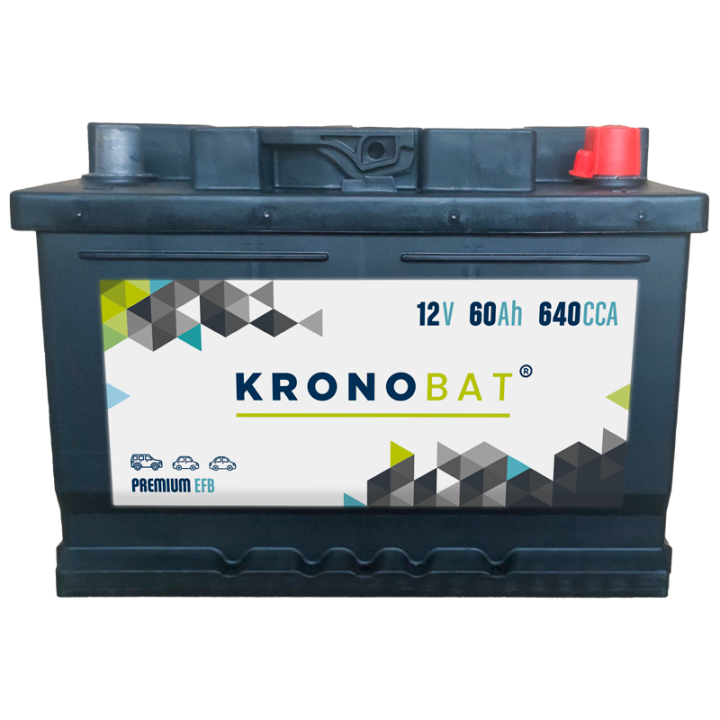 Batería Start-Stop 60Ah 12V 640A Kronobat PE-60-EFB | telebaterias.com