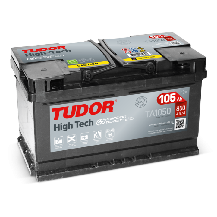 Bateria de carro 105Ah 12V 850A Tudor TA1050 | telebaterias.com