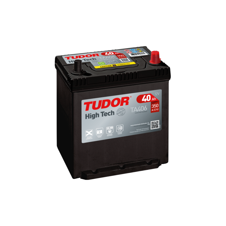 Car battery 40Ah 12V 350A Tudor TA406 | telebaterias.com