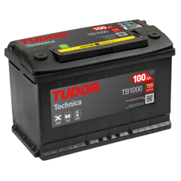 Batteria per auto 100Ah 12V 720A Tudor TB1000 | telebaterias.com