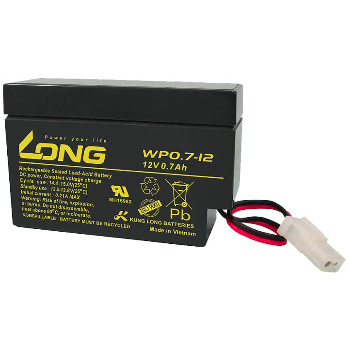 UPS battery 0.70Ah 12V Long WP0.7-12 | telebaterias.com