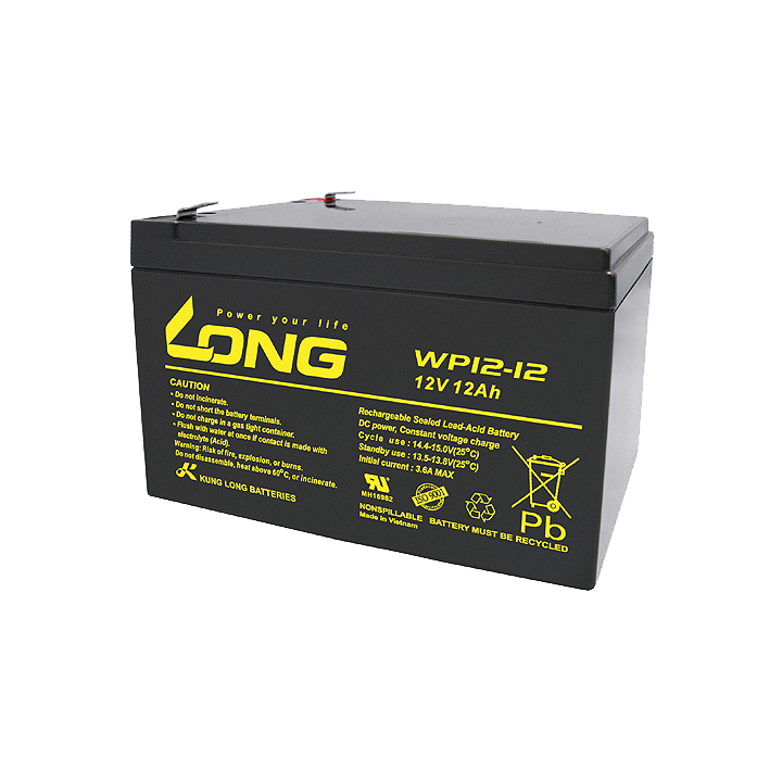 Rollstuhlbatterie 12Ah 12V Long WP12-12 | telebaterias.com