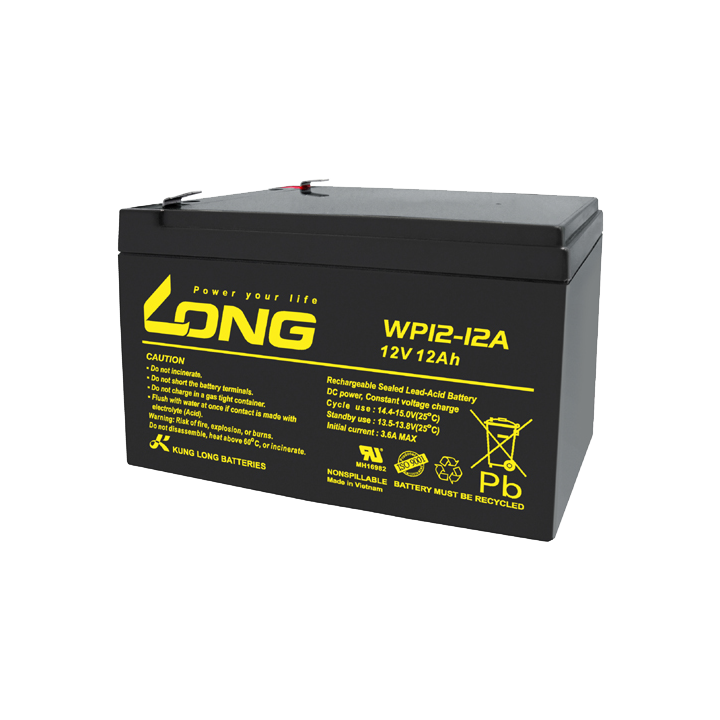 Batterie pour fauteuil roulant 12Ah 12V Long WP12-12A | telebaterias.com