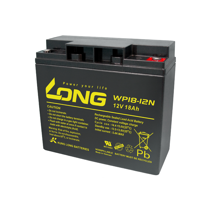 Batteria per carrozzina 18Ah 12V Long WP18-12N | telebaterias.com
