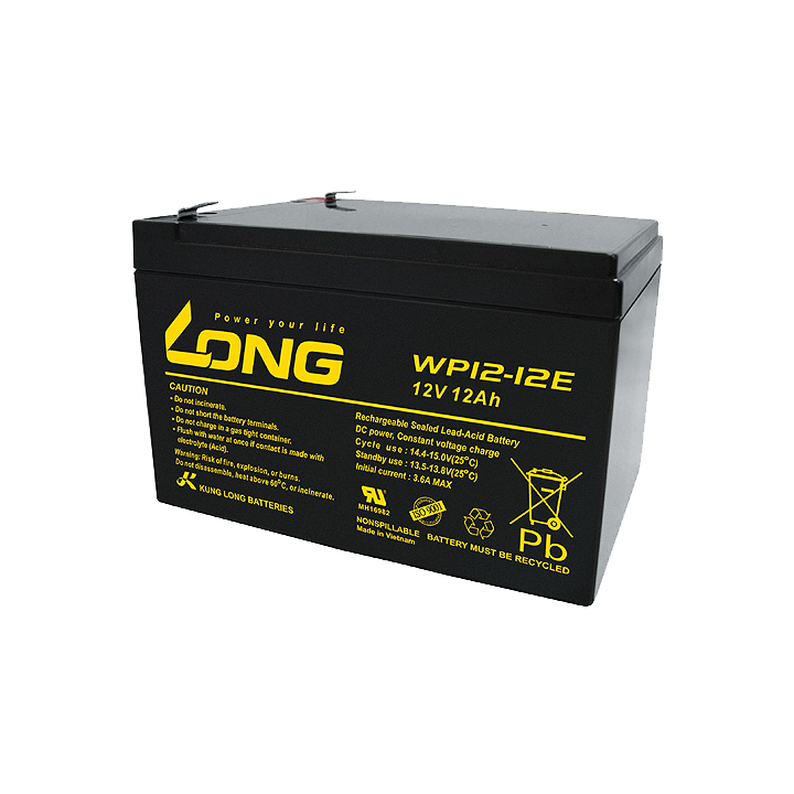 Batteria per carrozzina 12Ah 12V Long WP12-12E | telebaterias.com