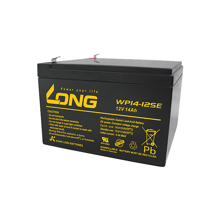 Rollstuhlbatterie 14Ah 12V Long WP14-12SE | telebaterias.com