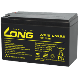 Wheelchair battery 15Ah 12V Long WP15-12NSE | telebaterias.com