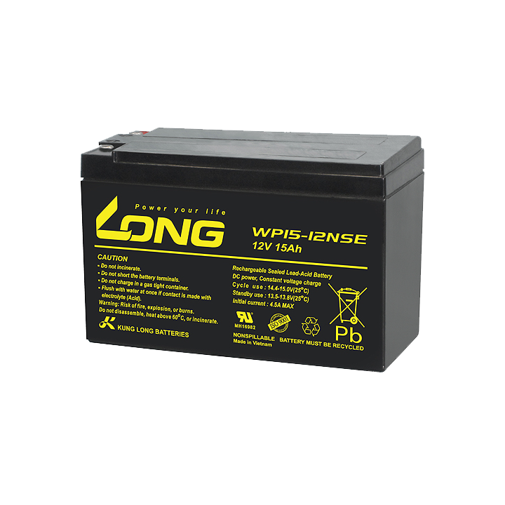 Wheelchair battery 15Ah 12V Long WP15-12NSE | telebaterias.com