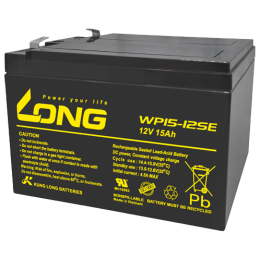 Batterie pour fauteuil roulant 15Ah 12V Long WP15-12SE | telebaterias.com