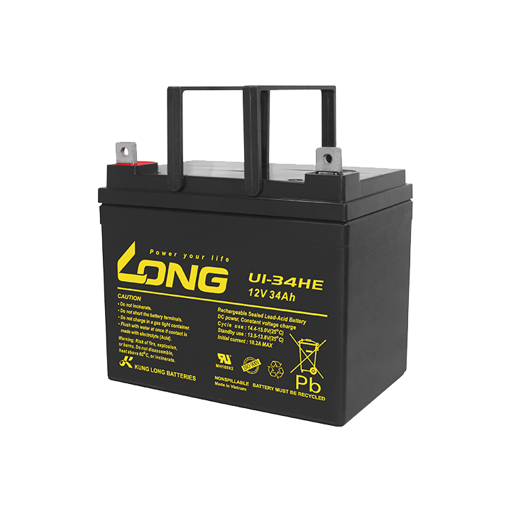 Batería para silla de ruedas 34Ah 12V Long U1-34HE | telebaterias.com