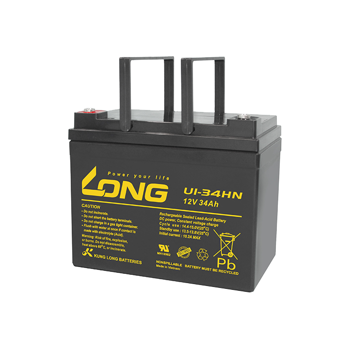 Wheelchair battery 34Ah 12V Long U1-34HN | telebaterias.com