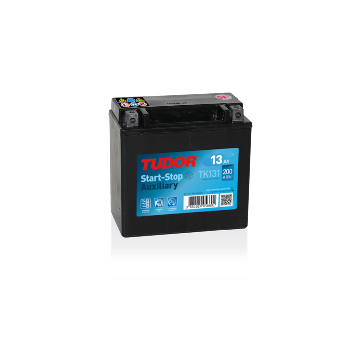 Bateria auxiliar 13Ah 12V 200A Tudor TK131 | telebaterias.com