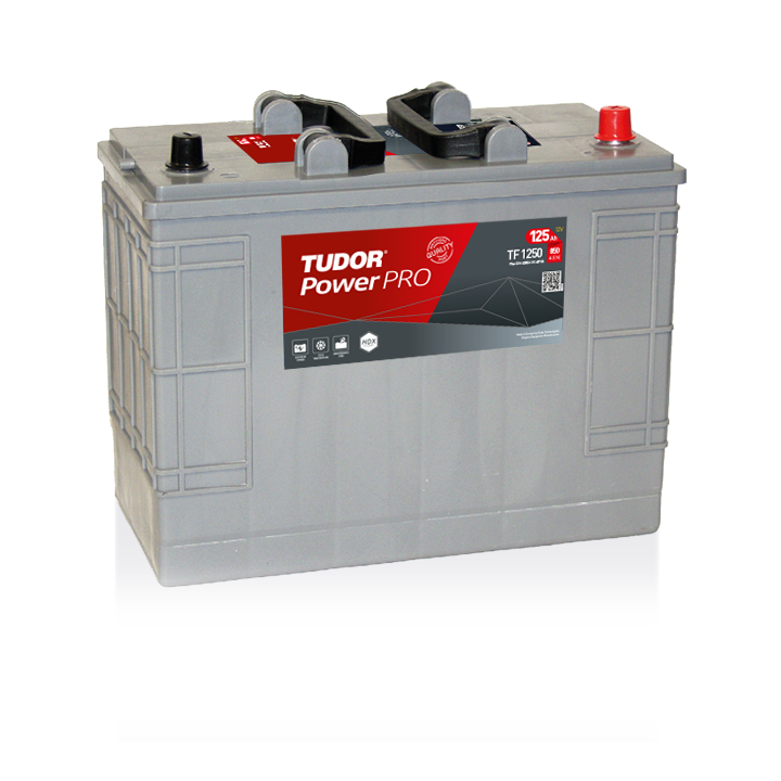 Truck battery 125Ah 12V 850A Tudor TF1250 | telebaterias.com