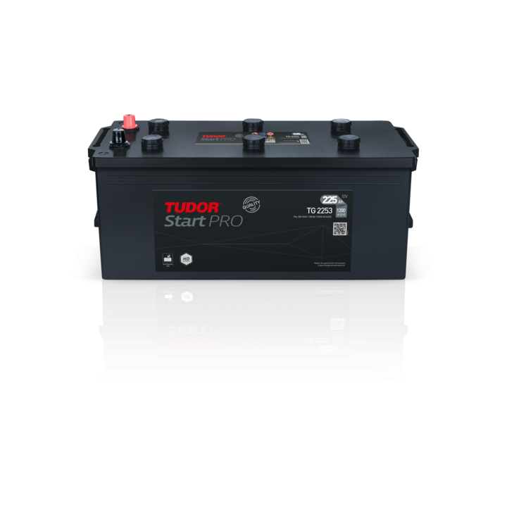 Truck battery 225Ah 12V 1200A Tudor TG2253 | telebaterias.com