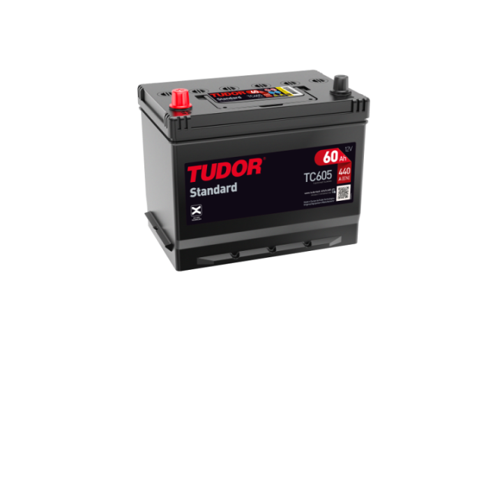 Car battery 60Ah 12V 440A Tudor TC605 | telebaterias.com