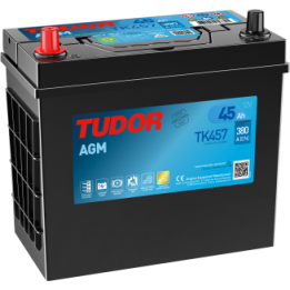 Bateria auxiliar 45Ah 12V 380A Tudor TK457 | telebaterias.com