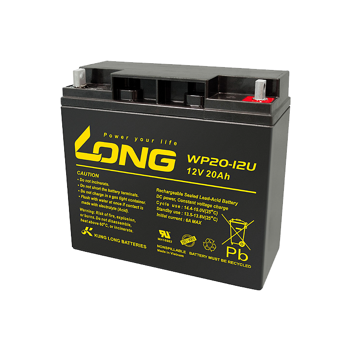 Rollstuhlbatterie 20Ah 12V Long WP20-12U | telebaterias.com