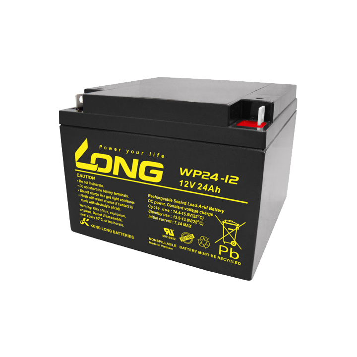 Batteria per carrozzina 24Ah 12V Long WP24-12 | telebaterias.com