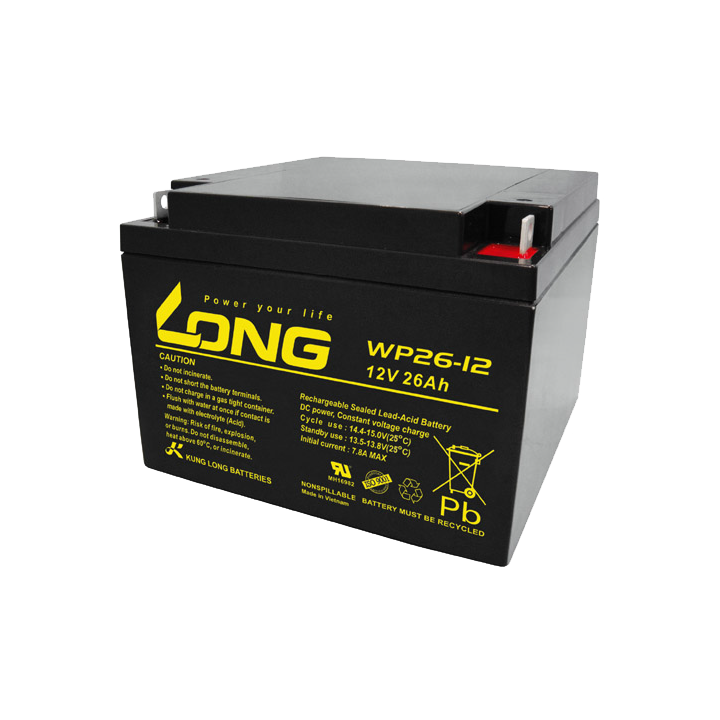 Batteria per carrozzina 26Ah 12V Long WP26-12 | telebaterias.com