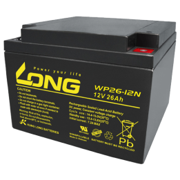 Batería para silla de ruedas 26Ah 12V Long WP26-12N | telebaterias.com