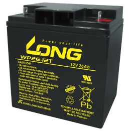 Wheelchair battery 26Ah 12V Long WP26-12T | telebaterias.com