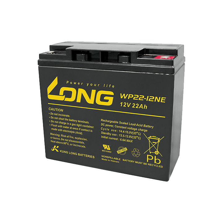 Wheelchair battery 22Ah 12V Long WP22-12NE | telebaterias.com