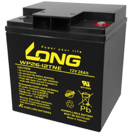 Wheelchair battery 26Ah 12V Long WP26-12TNE | telebaterias.com