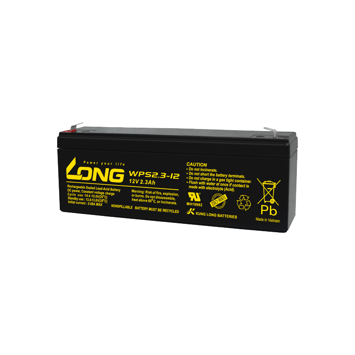 UPS battery 2.30Ah 12V Long WPS2.3-12 | telebaterias.com